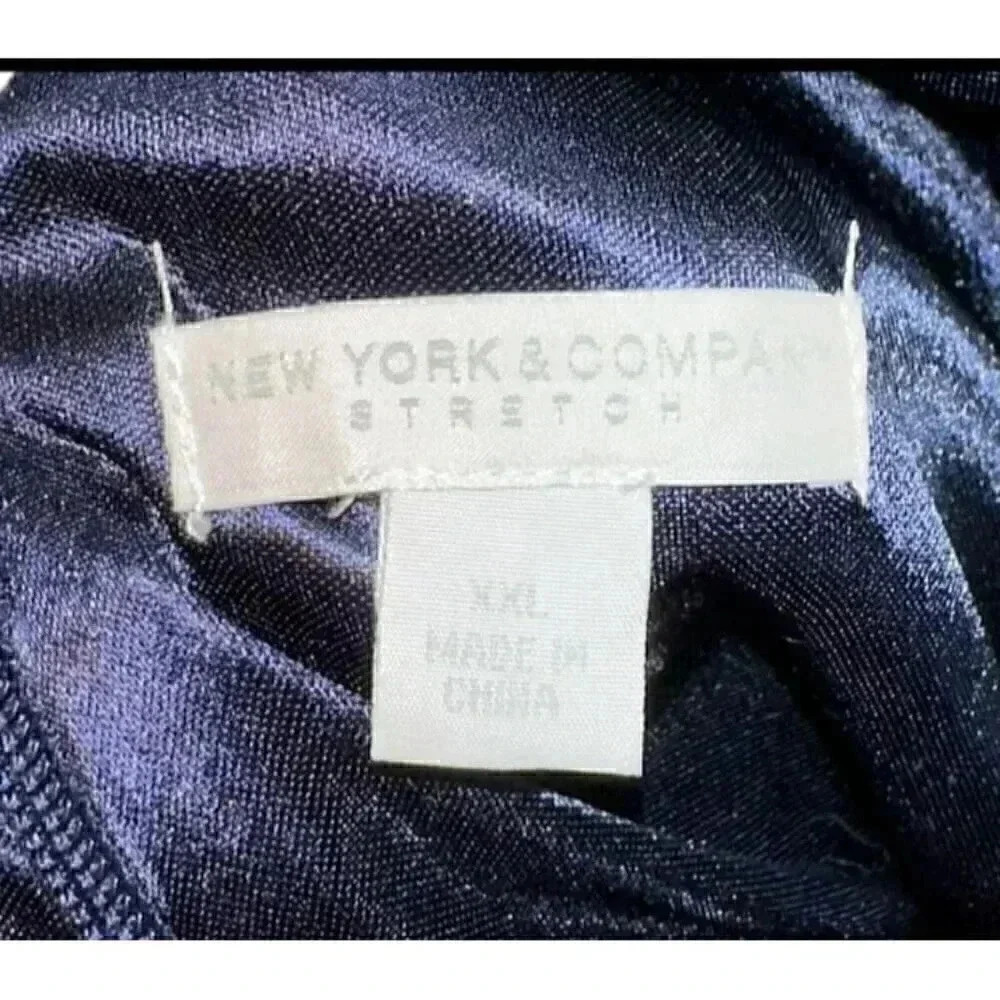 New York & Company Navy blue sleeveless cocktail dress XXL Stretch - Picture 4 of 6